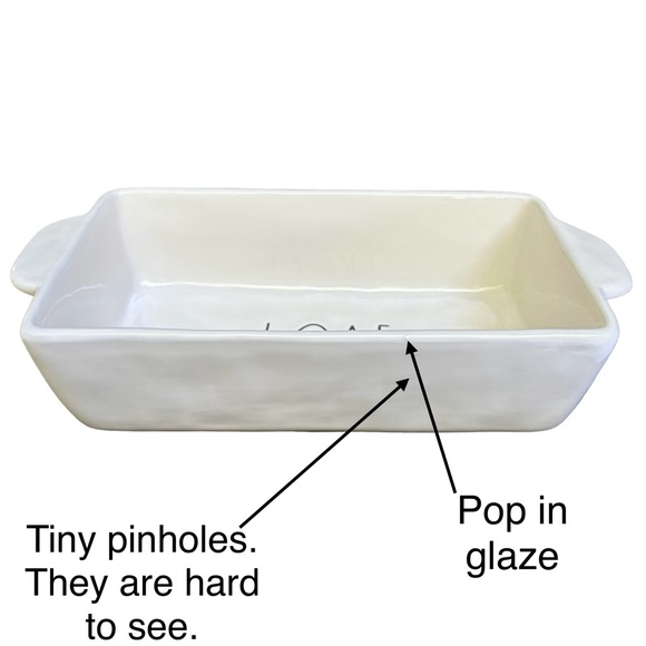 Rae Dunn LOAF Baking Dish Pan White Black Large Letters Dimples NWT 2017 OG - Picture 5 of 16